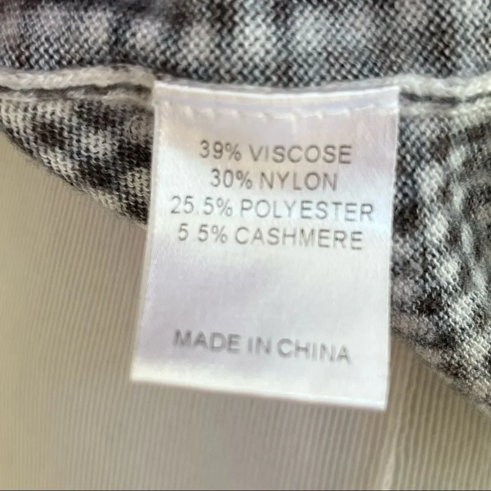 Duffield Lane Micro Gingham Cashmere Blend Sweater S
